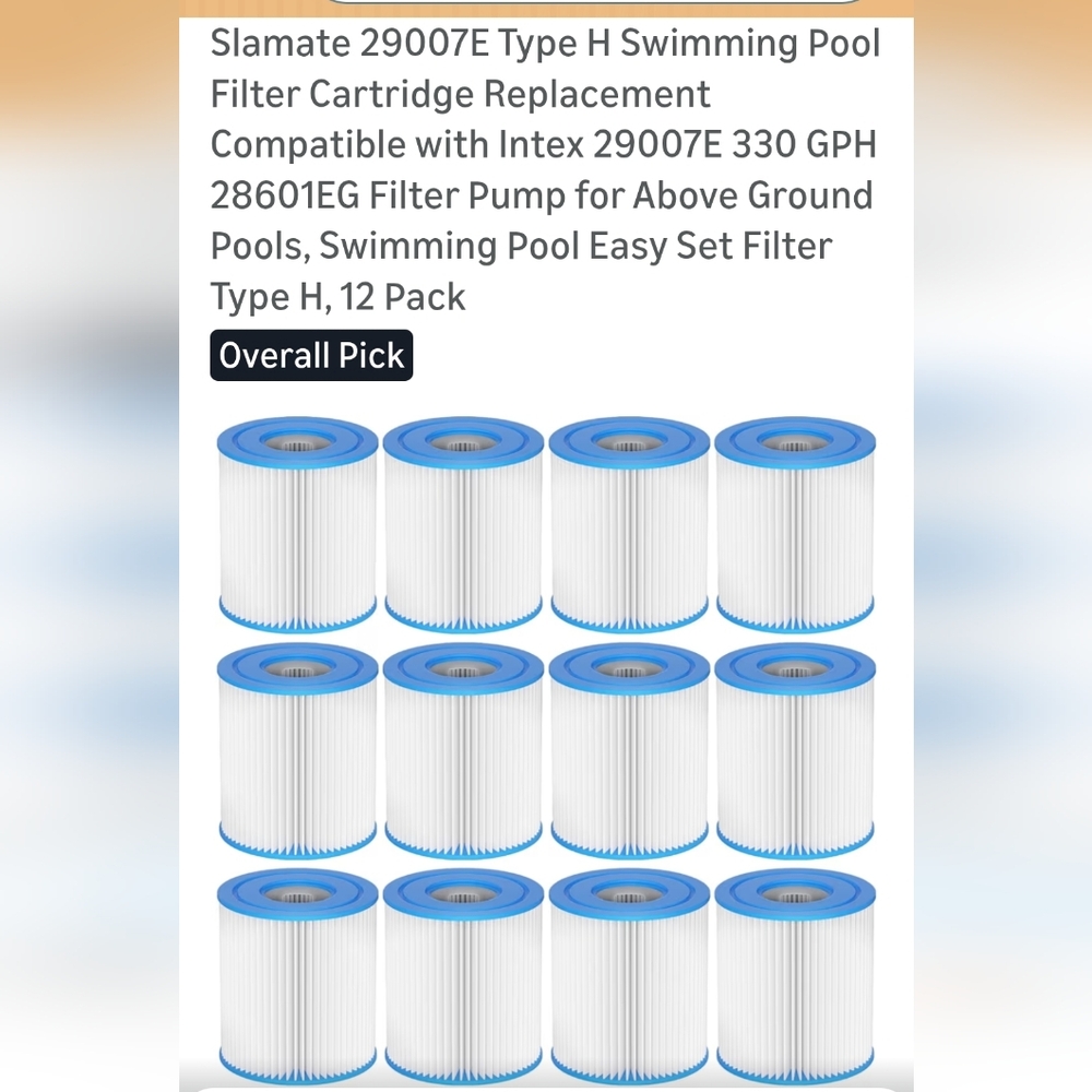 Type H Pool Filter Cartridge Replacement 12 Pack